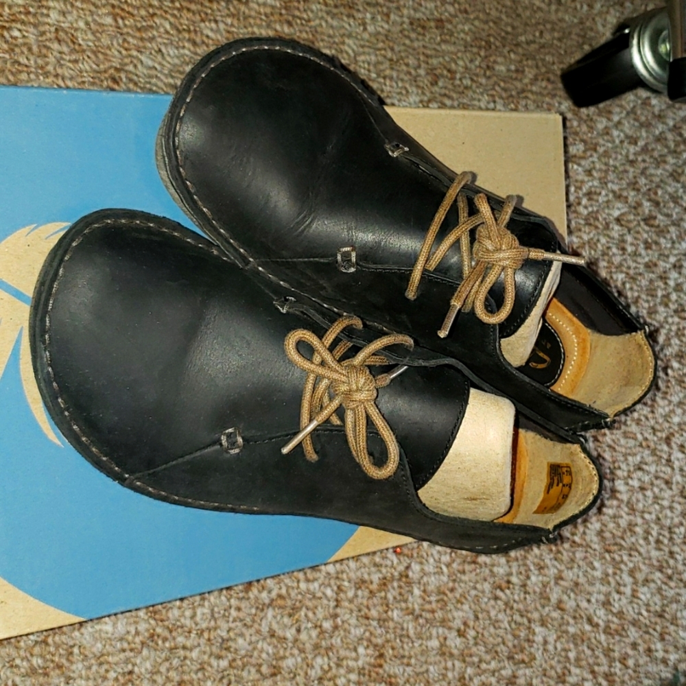 Clarks Janey Mae Unstructured Walking Shoes Black/Beeswax Sz US 8